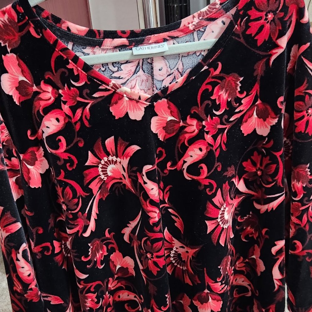 Catherine's Red and black floral Shirt  #16